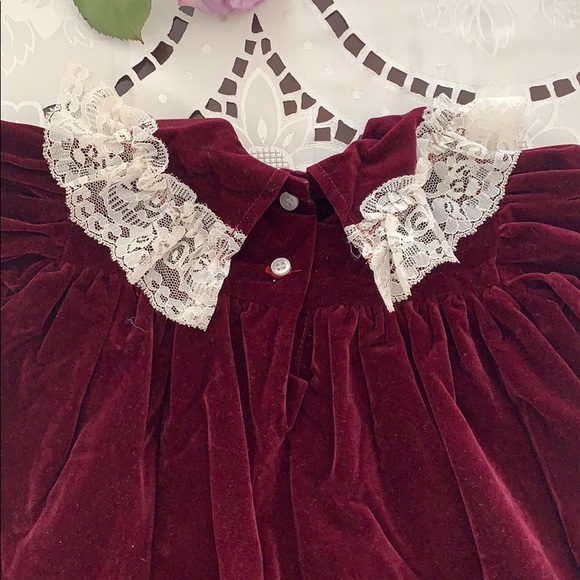 Miss Quality Burgundy Velvet Dress - Picture 6 of 9